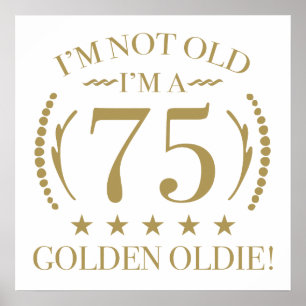 Poster 75th Birthday Golden Oldie