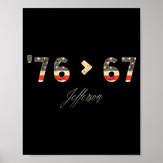 Poster 76 > 67 Jefferson Six Seven Meme Para Gen Alpha (Frente)