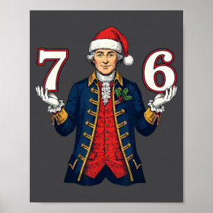 Poster 7-6 6-7 George Washington Papai Noel engraçado 67