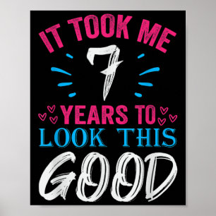 Poster 7 anos de idade Citações Gráficas Engraçado 7 B-da