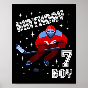 Poster 7 Birthday Boy Ice Hockey 7 Anos Diversão B Day M