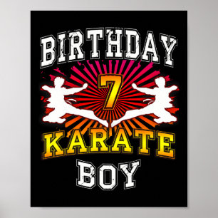 Poster 7 Birthday Boy - Karate 7 anos