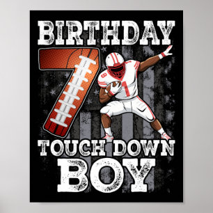 Poster 7 Birthday Football Boy - 7 Anos De Idade