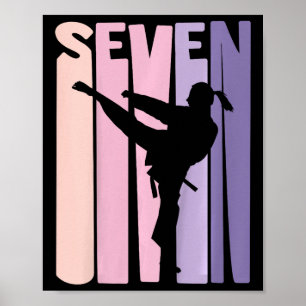 Poster 7 Birthday Gift Karate Retro Taekwondo Martial A