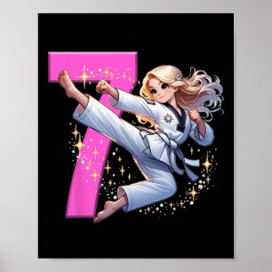 Poster 7 Birthday Girl Martis Party Taekwondo Kar