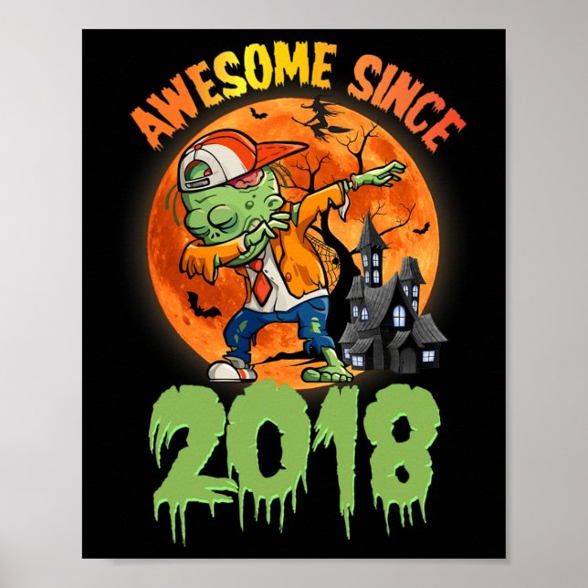 Poster 7 Birthday Halloween Dabbing Zombie Sinc (Frente)
