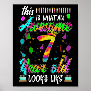 Poster 7 Birthday Incrível Com 7 Anos Parece