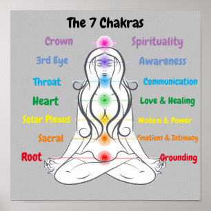 Poster 7 Chakras 12x12"