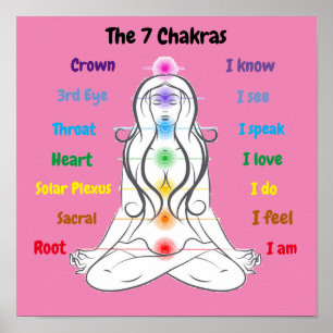 Poster 7 Chakras 12x12"