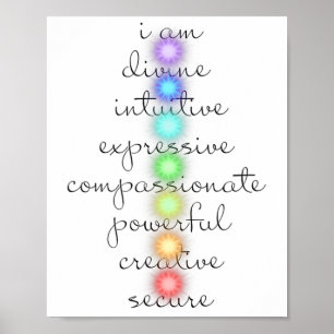 Poster 7 Chakras S Para Amantes de Yoga