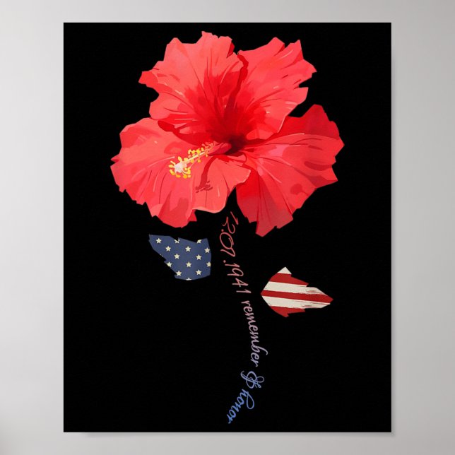 Poster 7 de dezembro de 1941 Hibiscus, Memorial Pearl Har (Frente)