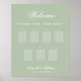 Poster 7 Gráfico de Casamento Simples Verde de Sage Mesa