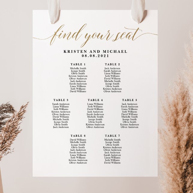 Poster 7 Mesa Encontre seu gráfico de assentos (Criador carregado)