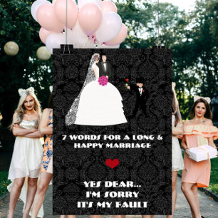 Póster 7 palavras a uma união longa e feliz sim cara