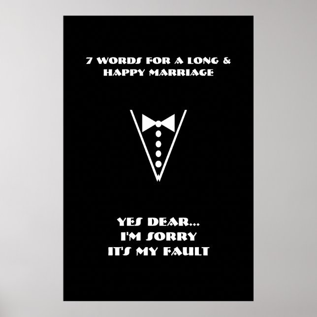 Póster 7 Palavras Para Um Casamento Longo E Feliz - Poste (Frente)
