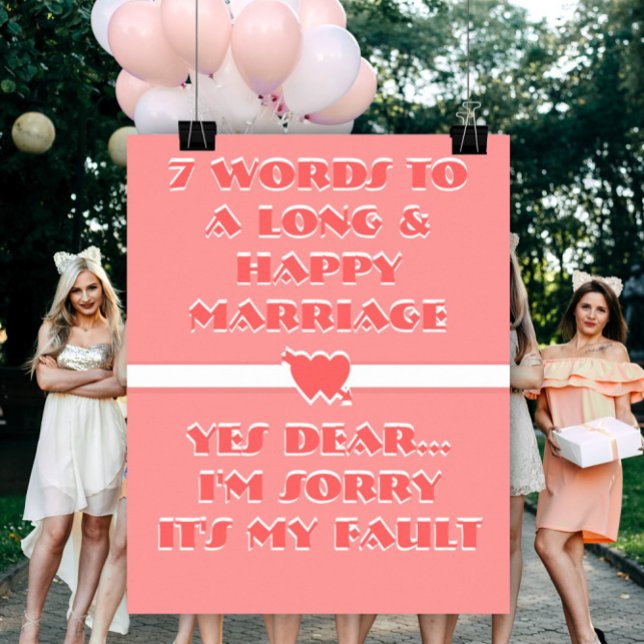 Póster 7 Palavras Para Um Casamento Longo E Feliz - Poste (Criador carregado)