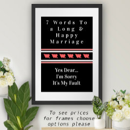 Poster 7 Palavras Para Um Casamento Longo E Feliz - Poste