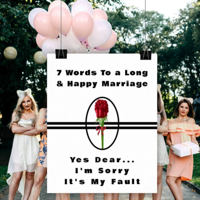 Poster 7 Palavras Para Um Casamento Longo e Feliz - Poste (Criador carregado)