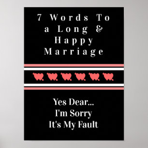 Poster 7 Palavras Para Um Casamento Longo E Feliz - Poste
