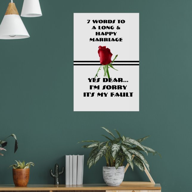 Póster 7 Palavras Para um Casamento Longo e Feliz - Poste (Sala de Estar 1)