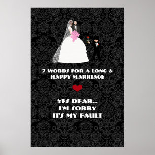 Póster 7 palavras para um Casamento longo e feliz - Sim,