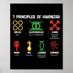 Poster 7 Princípios De Kwanzaa Happy Kwanzaa African Amer