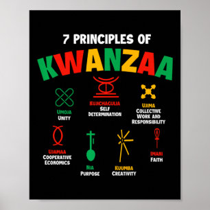 Poster 7 Princípios Do Kwanzaa - Afro-Americano Heritag