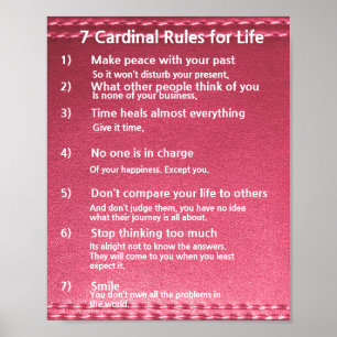Poster 7 regras cardinais para a VIDA