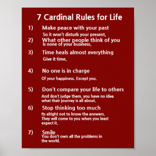 Póster 7 regras cardinais para a VIDA