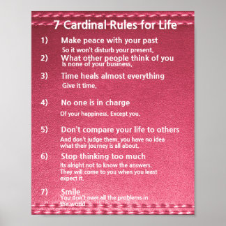 Poster 7 Regras de Cardeal para o LIFE