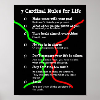 Póster 7 Regras de Cardeal para o LIFE