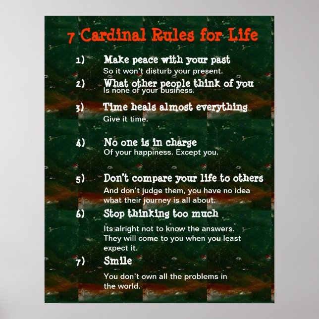 Poster 7 Regras de Cardeal para o LIFE (Frente)