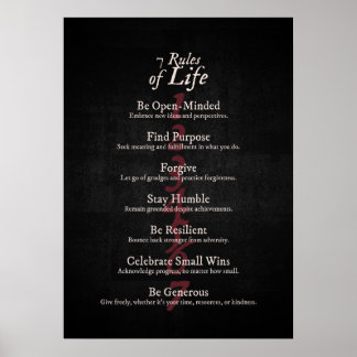 Poster 7 Regras de vida