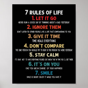 Poster 7 Regras De Vida Citações Motivacionais Para Homen