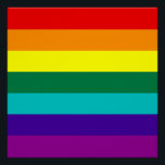 Póster 7 Stripes Rainbow Pride<br><div class="desc">7 Stripes Rainbow Pride Flag Versão com faixa rosa quente removida devido à indisponibilidade do tecido rosa-quente (1978-79).</div>