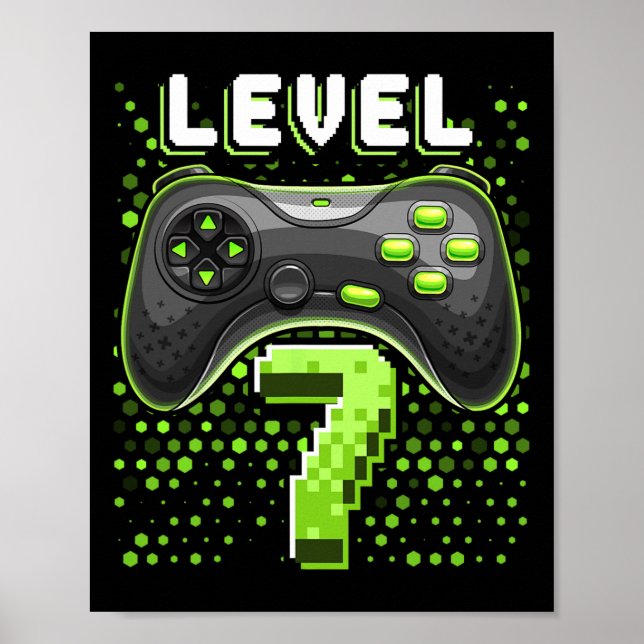 Poster 7 Video Game Controller 7 Birthday Gamer Gift Bo (Frente)
