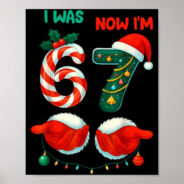 Poster 7 Year Old Birthday Shirt Was 6 Now I'm 7 67 Funny (Frente)