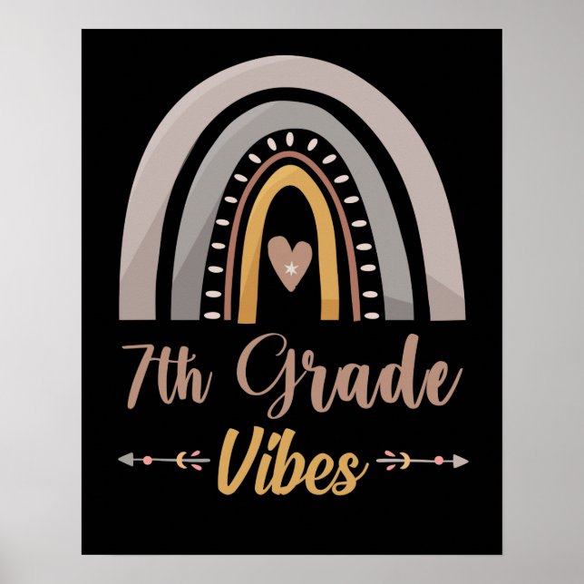 Poster 7th Grade Vibes Seventh Grade Back to School (Frente)