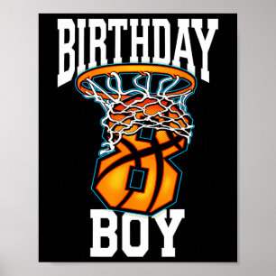 Poster 8º aniversário do Bysketbyll 8 anos crianças com i