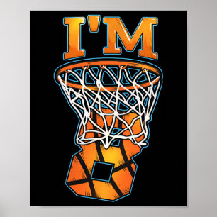Poster 8º jogador de basquete de aniversário Sou 8 menino