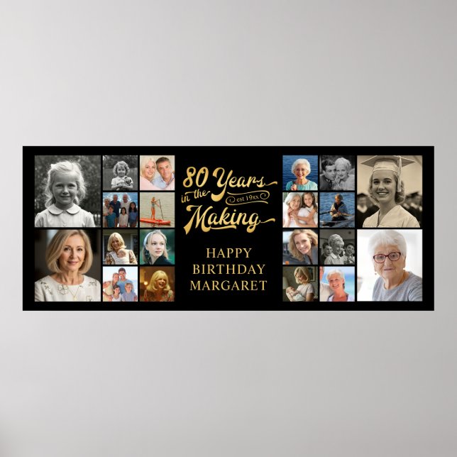 Poster 80 Aniversário 20 Fotos 80 Anos no Fazer (Frente)