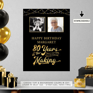 Poster 80 ANOS DE Aniversário NO FAZER 2 Fotos