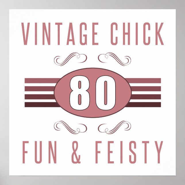 Poster 80 Birthday Vintage Pintinho (Frente)