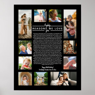 Poster 80 razões pelas quais amamos seu presente de anive