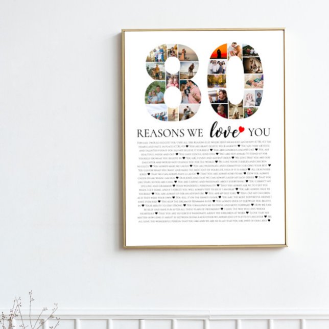 Poster 80 razões pelas quais nós te amamos colagem de fot (Criador carregado)
