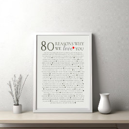 Poster 80 razões pelas quais te amamos 70 60º aniversário