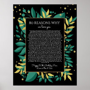Poster 80 razões pelas quais te amamos de ouro negro