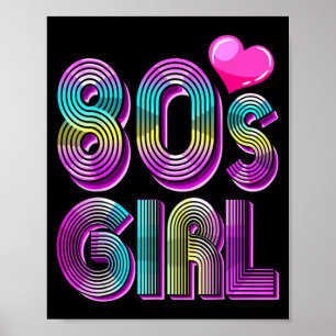Poster 80's Girl Birthday Party Costume Retro Vintage