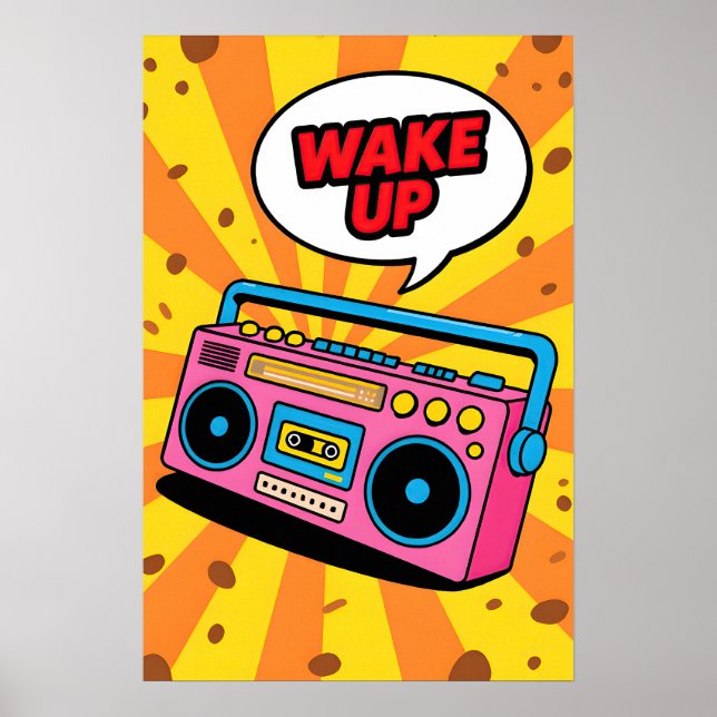 Poster 80s Pink Cassette  Pop Art (Frente)