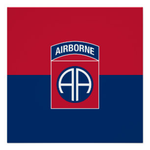 Póster 82.a Divisão Aerotransportada Bandeira Militar Vet
